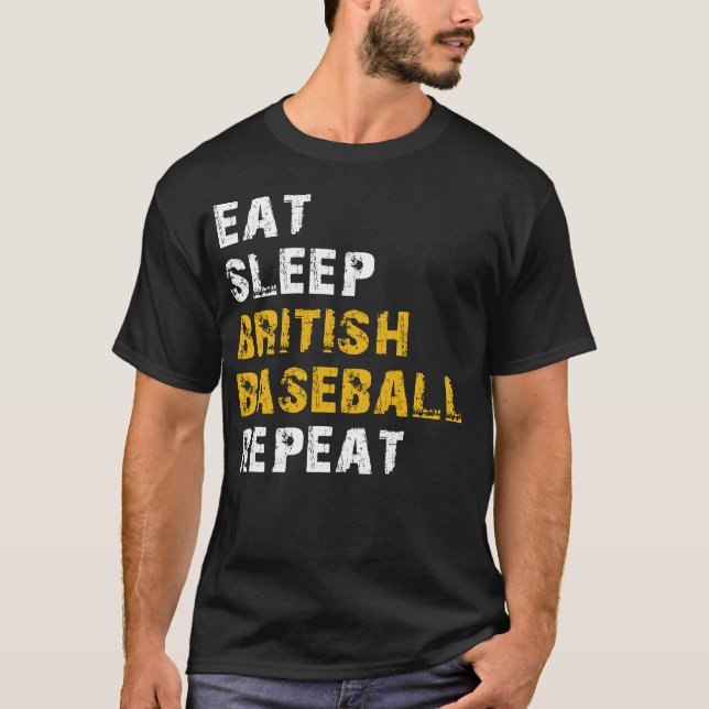 Camiseta dormir beisebol britânico (Frente)