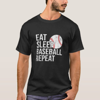 Camiseta Dormir Beisebol Repete Presentes Para Homens Mulhe