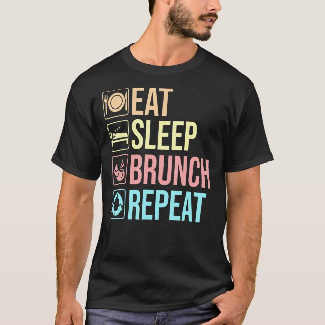 Camiseta Dormir Brunch Squad Repetir Almoço Do Café Da Manh (Frente)