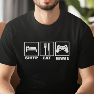 Camiseta Dormir Coma e Jogo Engraçado Jogador