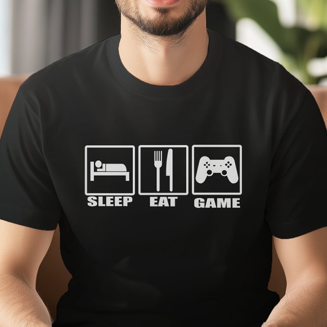Camiseta Dormir Coma e Jogo Engraçado Jogador (Level up your style factor !)