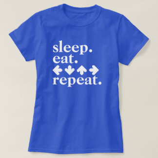 Camiseta Dormir.Comer. Setas.Repetir.