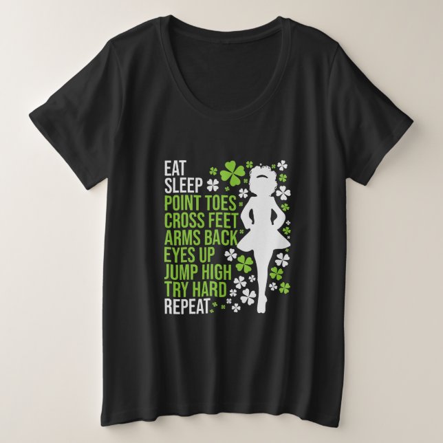 Camiseta Dormir, Dança Irlandesa, Dançarina Irlandesa Ceili (Frente do Design)
