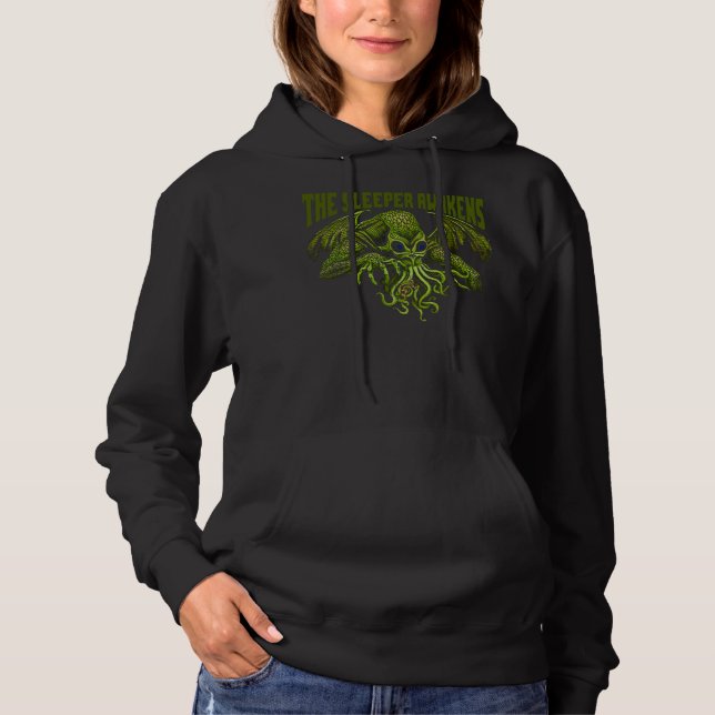 Camiseta Dormir Desperta Senhoras Hoodie (Frente)