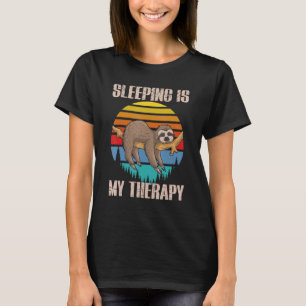 Camiseta Dormir é Minha Terapia  Retrô Preguiça Preguiçoso 