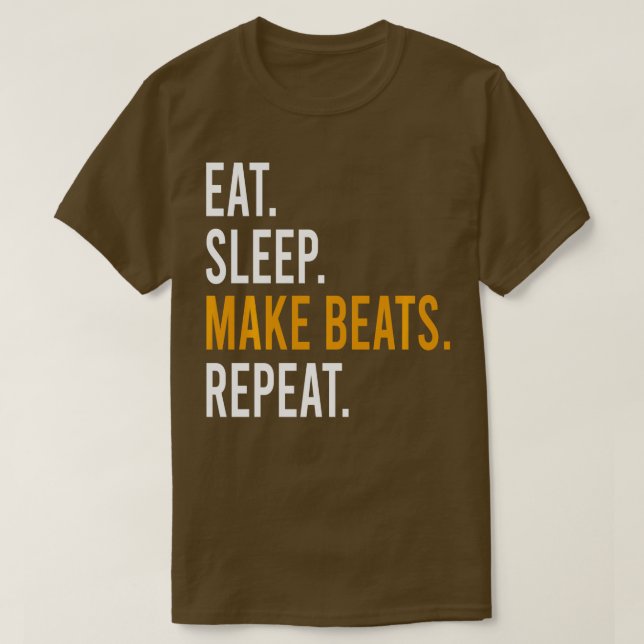 Camiseta Dormir Faça Com Que Os Beats Repetam A Presença De (Frente do Design)