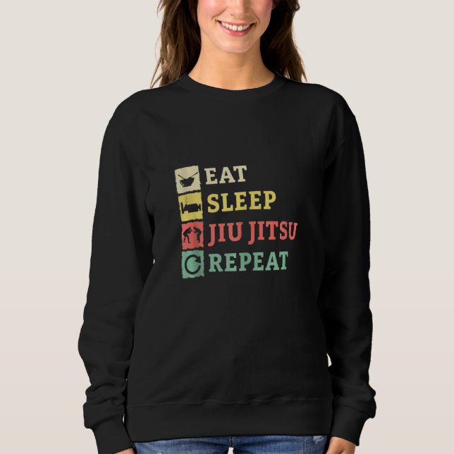 Camiseta Dormir Jiu Jitsu Repita Jiu Jitsu Mma (Frente)