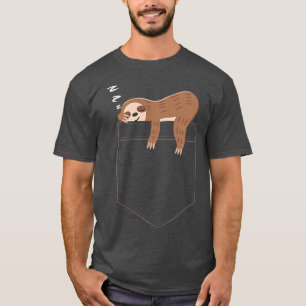 Camiseta Dormir Lama em Pocket Lazy Animal Sloth Lover Z