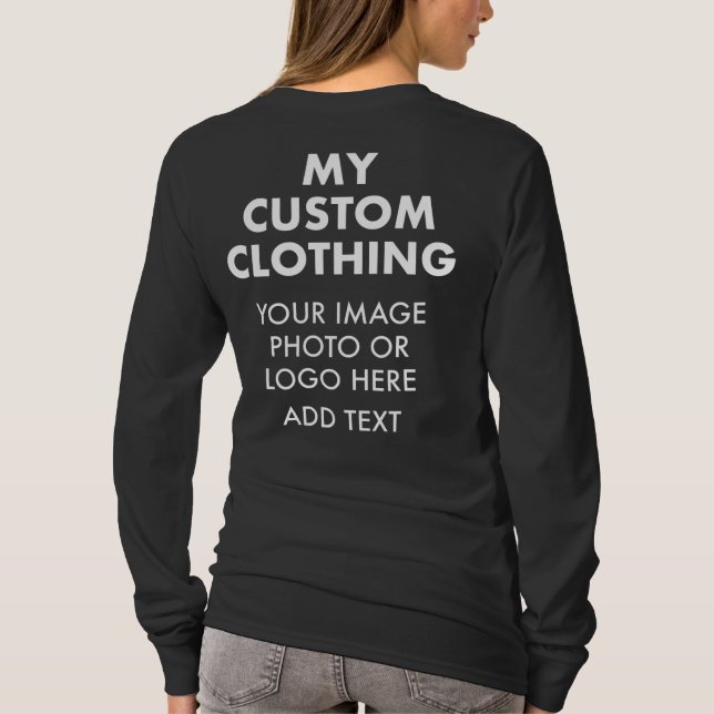 Camiseta DORMIR LONGA E NEGRA DAS MULHERES Personalizadas (Verso)