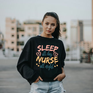 Camiseta Dormir O Dia Todo Enfermeira A Noite Toda
