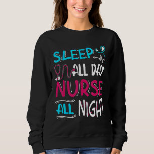 Camiseta Dormir O Dia Todo Enfermeira A Noite Toda