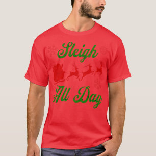Camiseta Dormir o Natal todo Vermelho Verde e Neve Branca