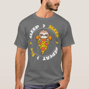 Camiseta Dormir Repetir Pizza Cama Pizza Cama Preguiça