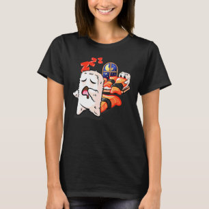 Camiseta Dormir Sushi Rolls Dormir Fazendo Trânsito Japonês