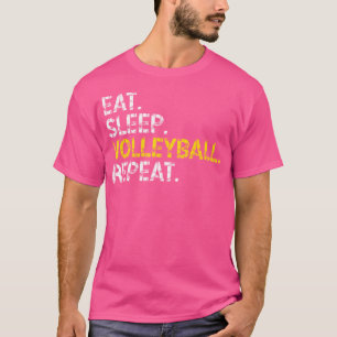 Camiseta Dormir Voleibol Repete Voleibol Engraçado Para W