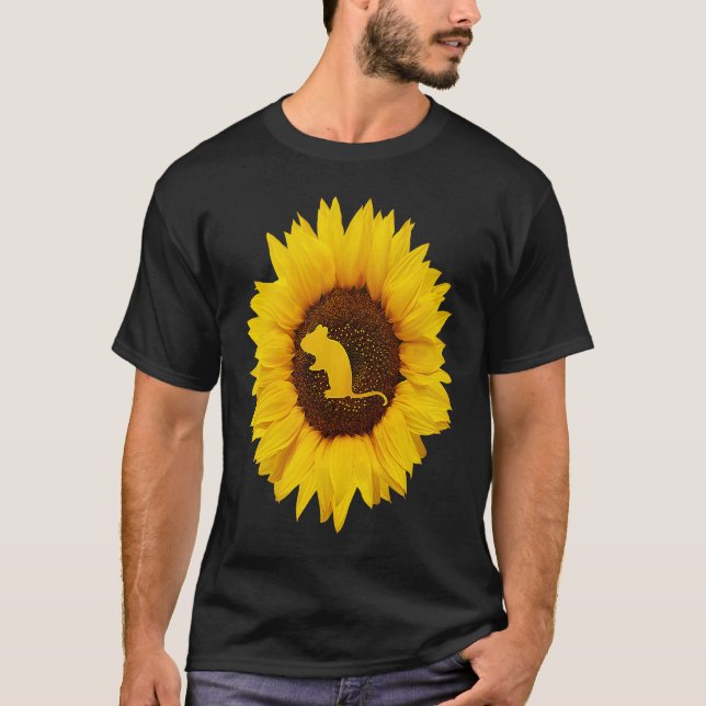 Camiseta Dormouse  For Women Men Rodent Animal Sunflower (Frente)