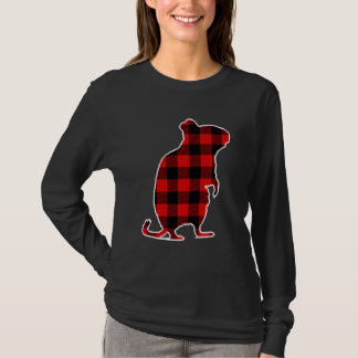 Camiseta Dormouse Red Buffalo Xadrez Rodent Correspondente 