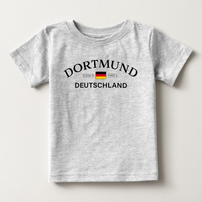 Camiseta Dortmund Deutschland Coordenadas Alemão (Frente)