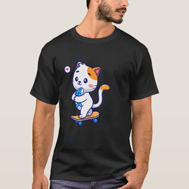 Camiseta Dory engraçado cat dory nadando (Frente)