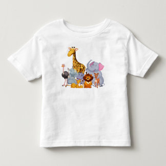 Camiseta dos animais de desenho animado Toddler Fi