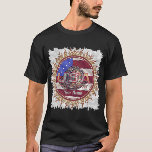 Camiseta dos bombeiros da bandeira dos EUA