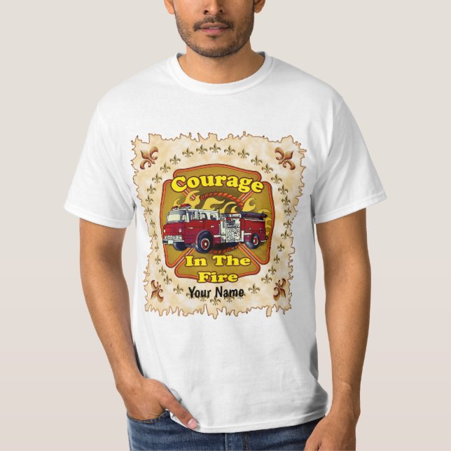 Camiseta dos bombeiros da Courage Firecaminhão (Frente)