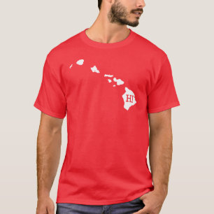 Camiseta Dos homens brancos do mapa HI do estado de Havaí 