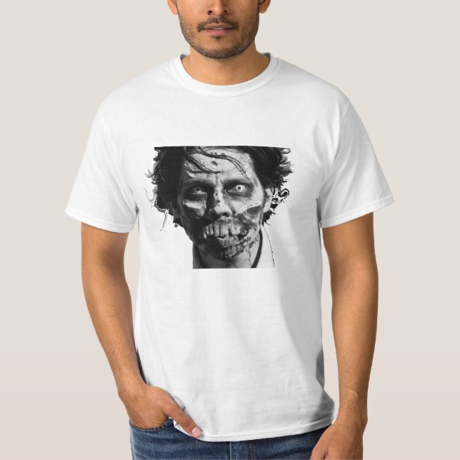 Camiseta dos homens da cara do zombi (Frente)