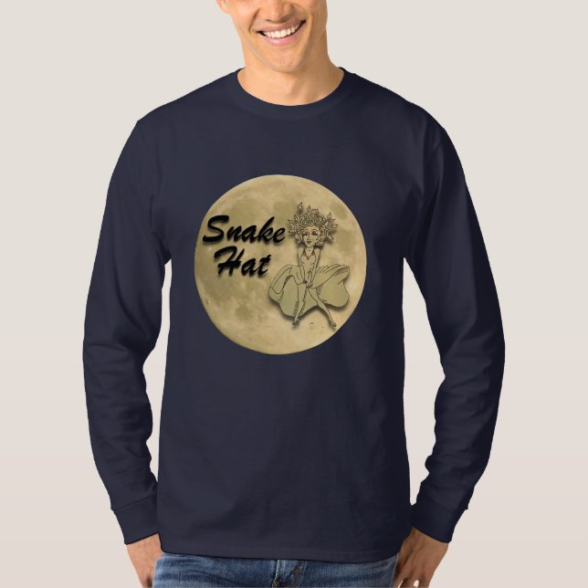 Camiseta Dos homens longos da Capa do chapéu do cobra o (Frente)