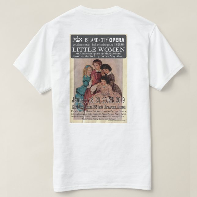 Camiseta Dos homens pequenos das mulheres da ópera da (Verso do Design)