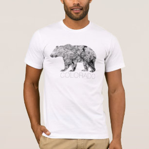 Camiseta Dos homens rachados da folha   do urso   de