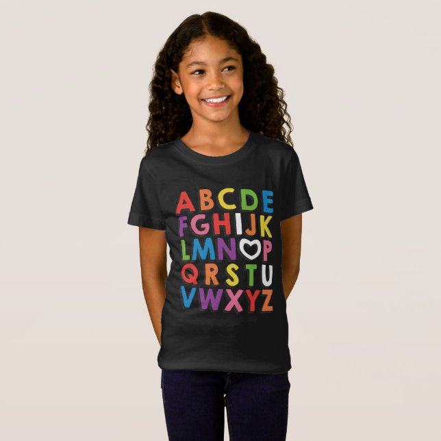 Camiseta dos Kindergarteners de ABC eu te amo (Frente Completa)