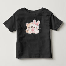 Camiseta dos Melhores Amigos Gatinho e Coelhinho K