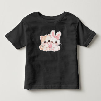 Camiseta dos Melhores Amigos Gatinho e Coelhinho K