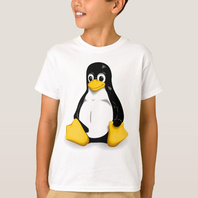 Camiseta dos miúdos de Linux Tux (Frente)