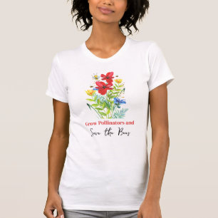 Camiseta dos Polinizadores de Flores Salve as Abel