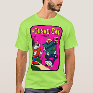 Camiseta dos Quadrinhos do Cosmo Cat dos Anos 50
