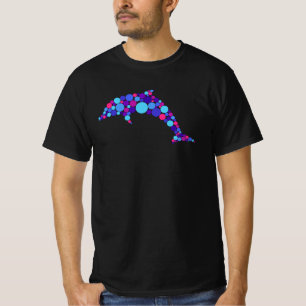 Camiseta Dot Dolphin Colorfull Abstrato Sea Animal