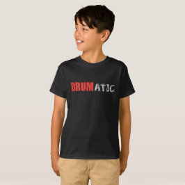 Camiseta Dotação Engraçada Drumática com Texto Vermelho e B