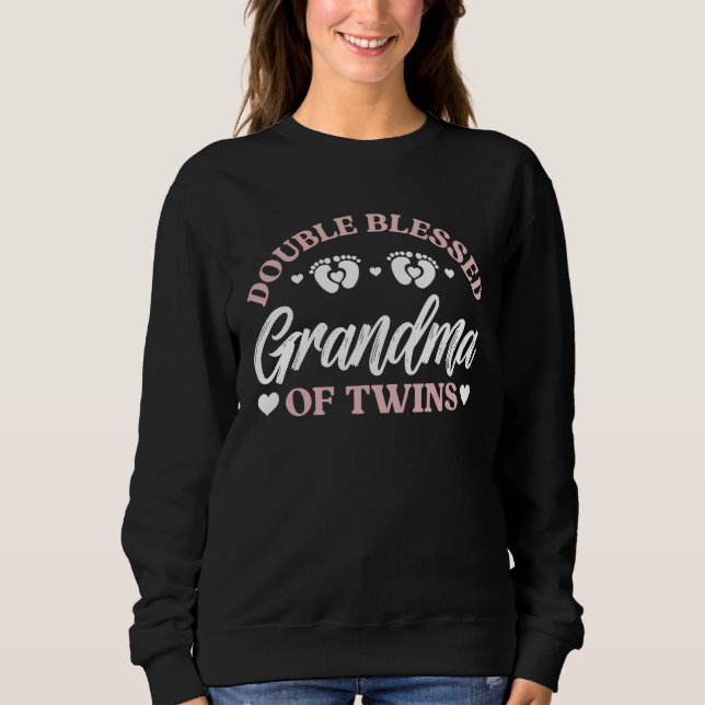 Camiseta Double Blessed Grandma Of Twins Twin Grandma (Frente)