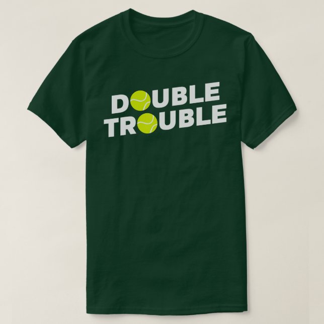 Camiseta Double Trouble Funny Tennis  With Tennis Balls  (Frente do Design)