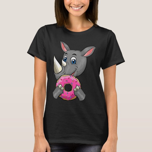 Camiseta Doughnut Cute Giant Rhino Mania Único (Frente)