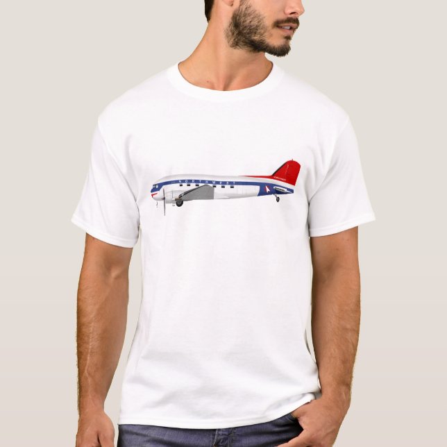 Camiseta Douglas DC-3 Skytrain Northwest Airlines (Frente)