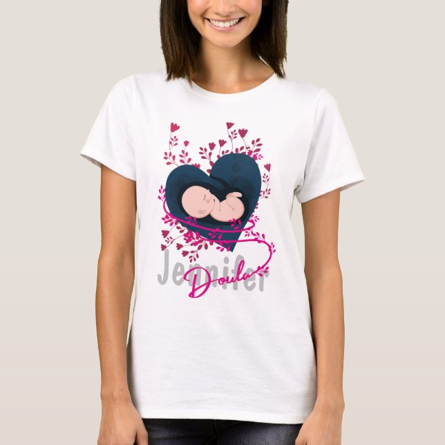 Camiseta Doula Floral Personalizada (Frente)