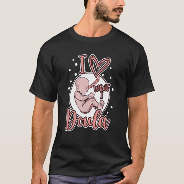 Camiseta Doula No Seu Cervix Midwest Pregancy Support Bir (Frente)