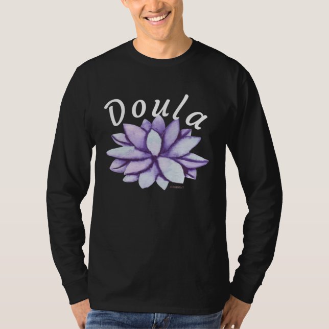 Camiseta Doula Peaceful Lotus Midwife Birthing Support Birt (Frente)