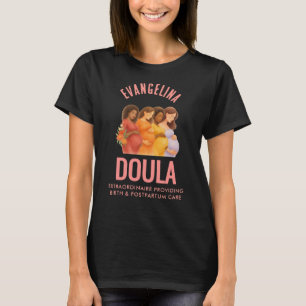 Camiseta Doula Pós-Parto Personalizada Aquarela Nascimento