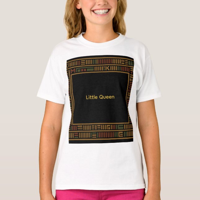 Camiseta Dourada africana Kente Kids (Frente)