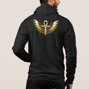 Camiseta Dourada Ankh com Asas