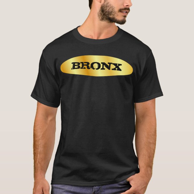 Camiseta Dourada aparência Bronx Nova Iorque Nyc Basic Dark (Frente)